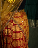 Maroon Kanjivaram Lehenga Set